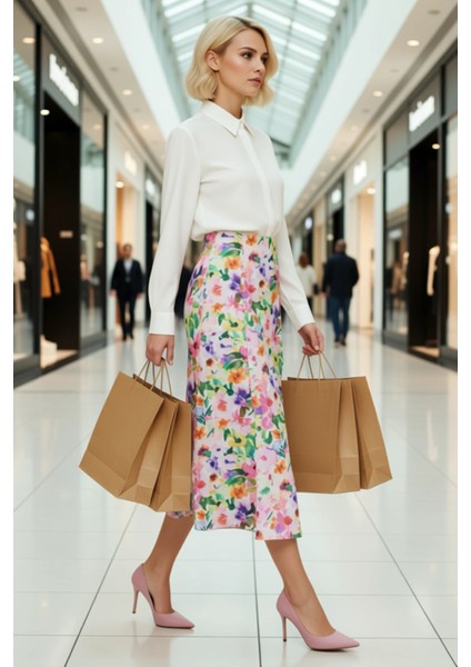 Kadın Balık Kalıp Maxi Boy Dokuma Etek Çiçek Desenli Fonksiyonel Dayanıklı Kaliteli Modern modelleri