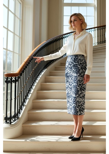 Kadın Yüksek Bel Hayvan Desenli Tül Kalem Maxi Etek Fonksiyonel Dayanıklı Kaliteli Estetik fiyatları