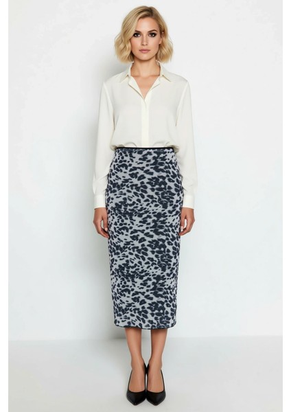 Kadın Yüksek Bel Hayvan Desenli Tül Kalem Maxi Etek Fonksiyonel Dayanıklı Kaliteli Estetik fırsatları