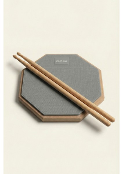 Bateri Davul Drum Pratice Pratik Calişma Pedi Pad Gri ( 1 Çift Baget + Kılıf ) fiyatları