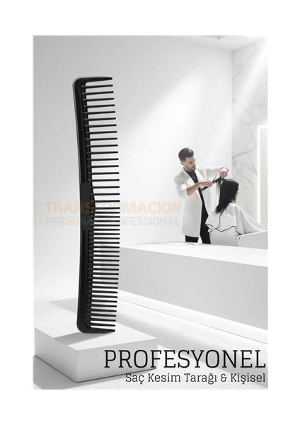 Bfs Kuaför Saç Kesim Tarağı - Profesyonel Eğimli Tasarım Berber Kesim Tarağı