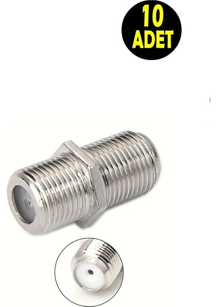 10 Adet Tv Uydu Anten Kablosu F Konnektör Birleştirici F Tipi Ara Konnektör Konektör