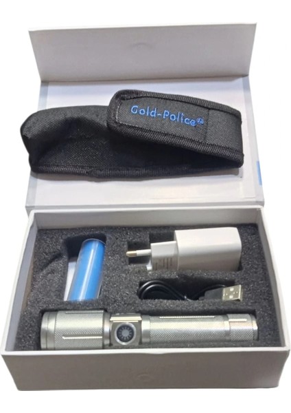 Gold Police GP-215 Pro Şarjlı El Feneri PM10 LED Mıklatıslı ( Lisinya ) modelleri