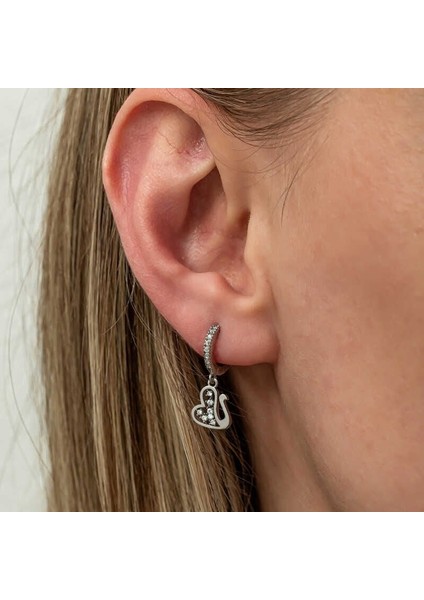 Gümüş Sallantılı Kuğu Kadın Küpe fiyatları