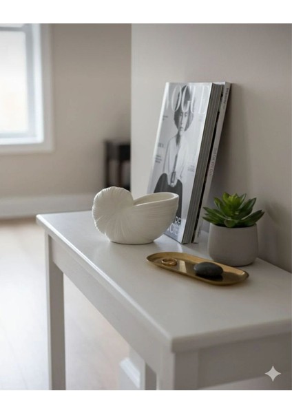 Dekoratif Vazo Taştozu Beyaz Ev Dekor