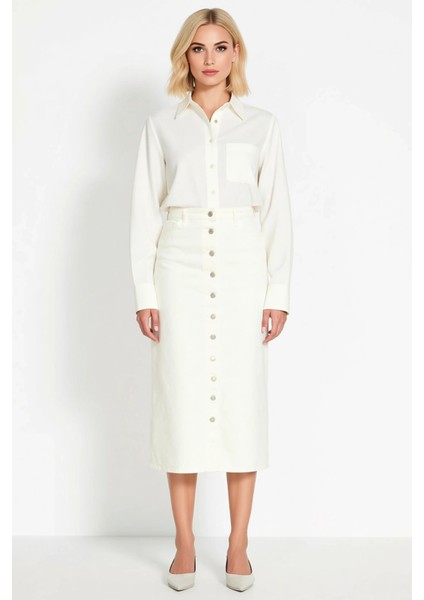 Kadın Düz Maxi Denim Etek Yaka Yok Kol Yok Kalıp A Line Fonksiyonel Dayanıklı Kaliteli Şık fırsatları