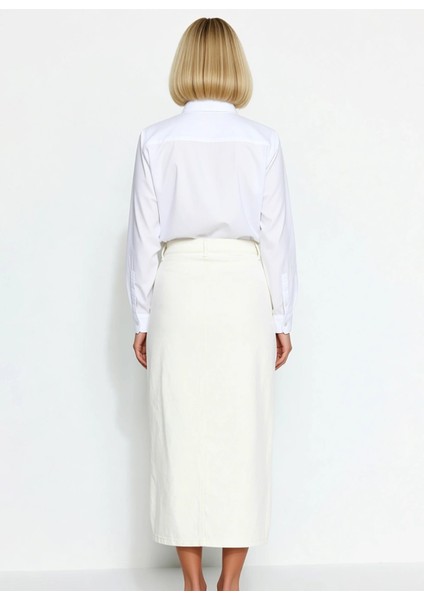 Kadın Düz Maxi Denim Etek Yaka Yok Kol Yok Kalıp A Line Fonksiyonel Dayanıklı Kaliteli Şık indirimleri