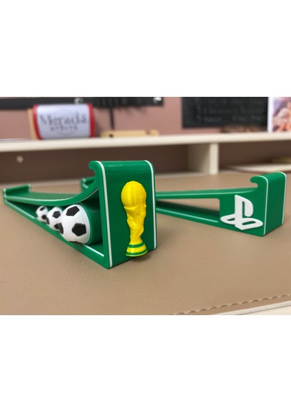 Playstation 5 Pro ve Slim Yatay Stand (Dijital Sürüm - Futbol Temalı - Yeşil)