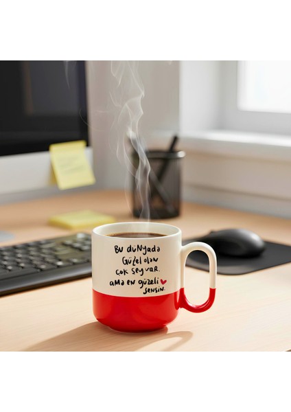 Bu Dünyada Güzel Olan Çok Şey Var Baskılı-Hediyelik Seramik Kupa Bardak