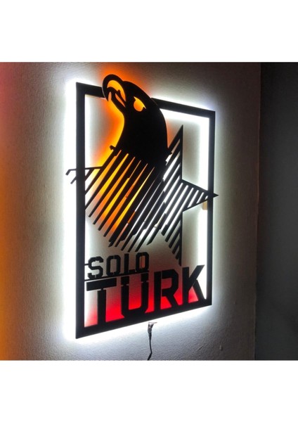 Solo Türk 70 x 100 LED Işıklı Tablo - Ahşap Duvar Dekorasyonu