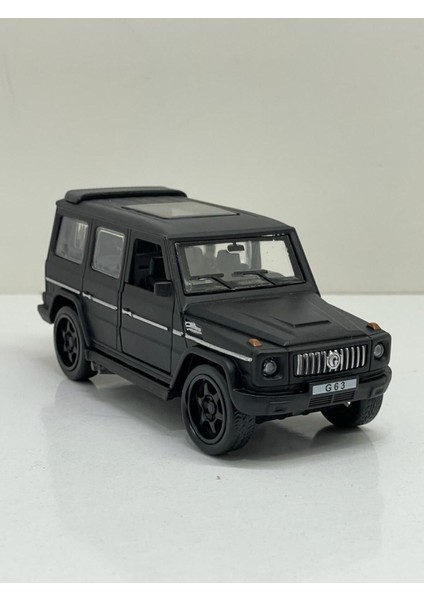 Mercedes G63 Jeep Siyah Metal Sesli Işıklı Diest Car Oyuncak Model Araba 12 cm