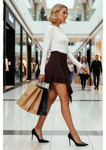 Kadın Yüksek Bel A Line Mini Örme Etek Fonksiyonel Dayanıklı Kaliteli Konforlu Estetik Şık modelleri