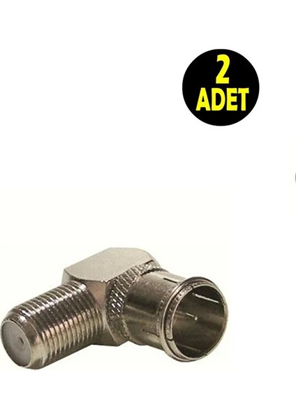 2 Adet Tv Uydu Anten Kablosu F Konnektör 90 Derece L Fiş Quick Konektör Hızlı F