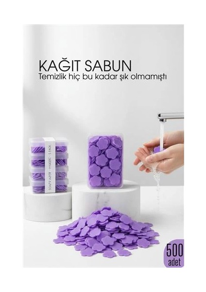 Bfs Parfümlü Elde Eriyen Kağıt Sabun - 500 Lü Paket Sihirli Sabun – Hijyenik Seyahat Kutusu