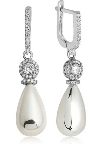 Gümüş Damla Inci Kadın Küpe