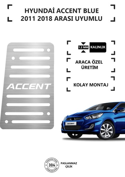 Hyunda Accent Blue Ayak Dinlendirme Pedalı Krom Ayak Dayama Pedalı