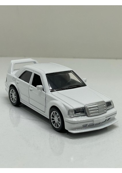 Mercedes Benz 190E Evo Beyaz Metal Çek Bırak Işıklı Sesli Diest Car 1:36 Ölçek Oyuncak