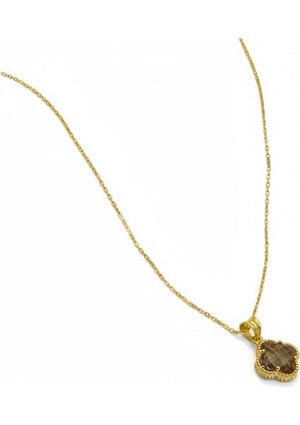 925 Ayar Gümüş Kadın Kolye – Renk Değiştiren Taşlı Altın Kaplama