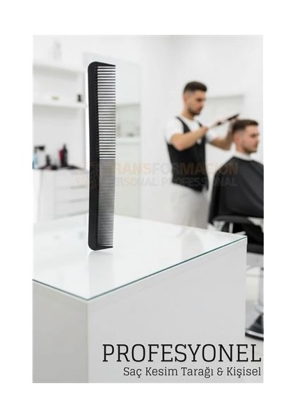Bfs Kuaför Saç Kesim Tarağı - Profesyonel Eğimli Tasarım Berber Kesim Tarağı