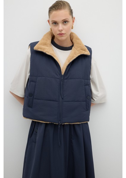 Çift Taraflı Fermuarlı Yelek Lacivert K2637001_015 indirimleri