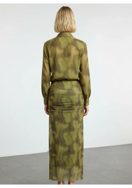 Kadın Kalem Kalıp Maxi Etek Büzgülü Drape Detaylı Fonksiyonel Dayanıklı Kaliteli Konforlu Şık indirimleri