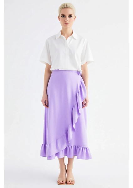 Kadın Maxi Etek Volanlı Anvelop Kalıp Düz Desen Aerobin Kumaş Fonksiyonel Dayanıklı Modern fırsatları