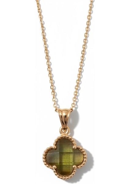 925 Ayar Gümüş Kadın Kolye – Renk Değiştiren Taşlı Bronz