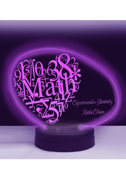 Öğretmenler Günü Elips Matematik Öğretmeni Formüllü 3D LED Lamba HED83600253 Hediyelik modelleri