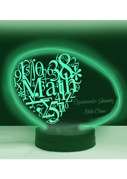 Öğretmenler Günü Elips Matematik Öğretmeni Formüllü 3D LED Lamba HED83600253 Hediyelik fırsatları