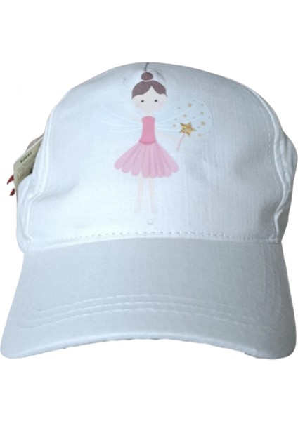 Peri Baskılı Kız Siperli Şapka
