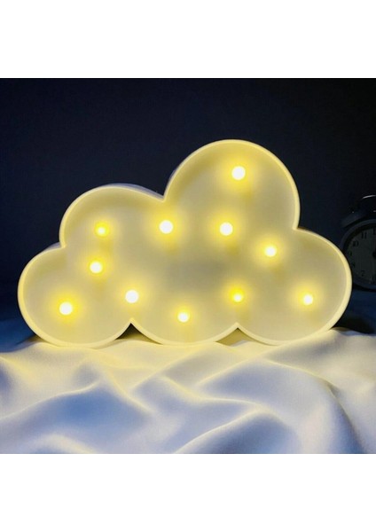 Dekoratif LED Işıklı Bulut Gece Lambası Beşik-Çocuk Odası Ev Ofis Duvara Monte Edilebilir Pilli LED