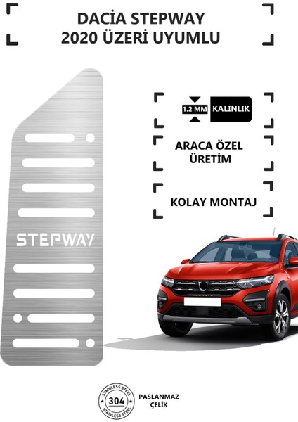 Dacia Stepway 2020 Üzeri Ayak Dinlendirme Pedalı Krom Ayak Dayama Pedalı