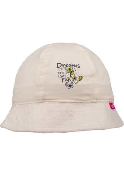 Kelebek Baskılı Kız Maksi Şapka