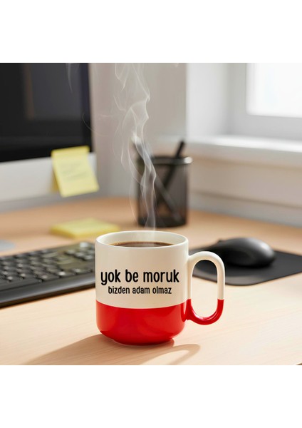 Yok Be Moruk Bizden Adam Olmaz Baskılı-Hediyelik Seramik Kupa Bardak