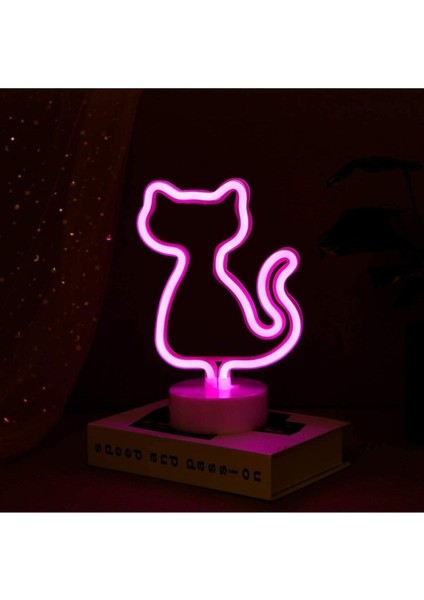 Kedi Neon Lamba USB ve Pilli Cat LED Işık fiyatları