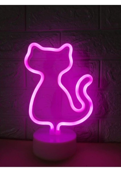 Kedi Neon Lamba USB ve Pilli Cat LED Işık modelleri