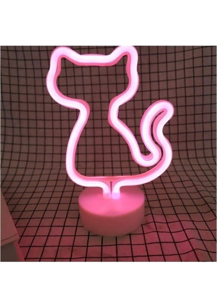 Kedi Neon Lamba USB ve Pilli Cat LED Işık fırsatları