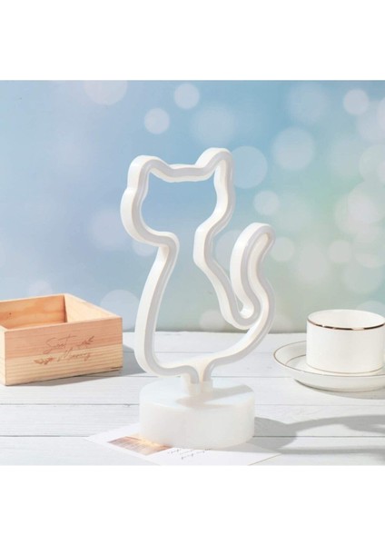 Kedi Neon Lamba USB ve Pilli Cat LED Işık indirimleri