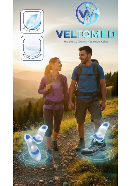 L Bdn Veltomed Tam Ortopedik Anatomik Silikon Jel Tabanlık Şok Emilimi ve Topuk Ağrısı Önleyici Topuk Dikeni modelleri