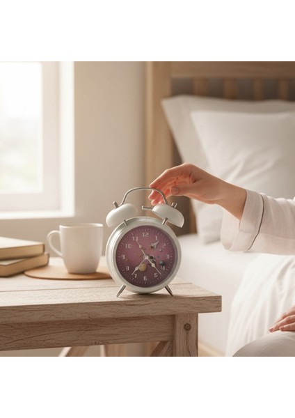 Astronot Tasarımlı Kırmızı Masa Üstü Büyük Boy Alarmlı Çalar Saat fiyatları