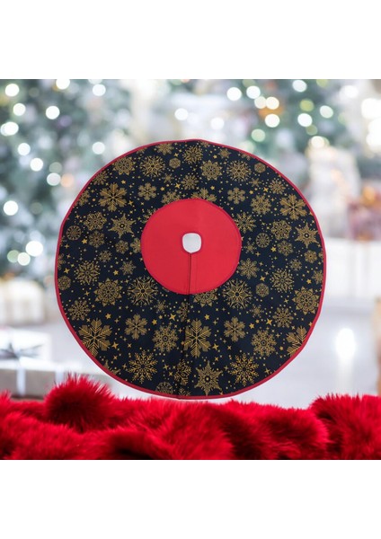 Snowy Kar Tanesi Desenli Yılbaşı Ayak Halısı, Yılbaşı Ağacı Altı Örtüsü, Yeniyıl Çam Ağacı Eteği Yıkanabilir Cırtlı