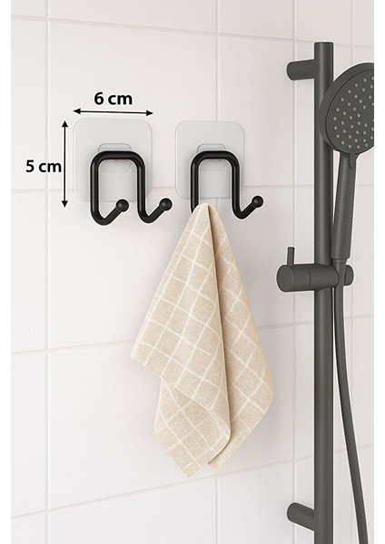 Güçlü Yapışkanlı 2 Adet Çift Kancalı Banyo Mutfak Askısı Metal Askılık Duvar Askı Organizer fırsatları