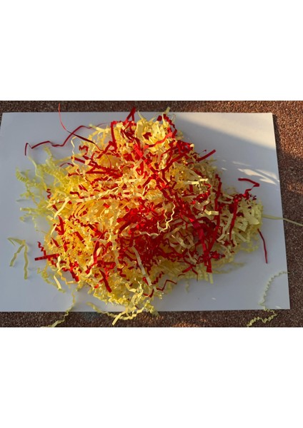 Sarı Kırmızı Kırpık Kağıt 50 gr | Z Zigzag Kutu Dolgu ve Süsleme Kağıdı | Hediye Kutusu Için fırsatları