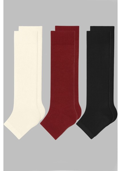 3 Adet Burunsuz Basic Pamuk Içerikli Yoga Tozluk