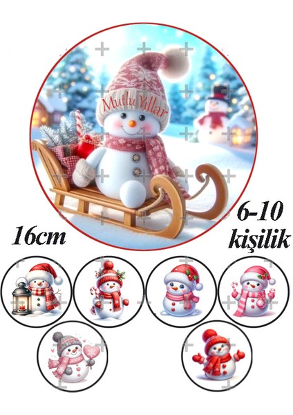 Yeni Yıl Karadam Yıl Başı Yenilebilir Kağıt New Year Pasta Süsleme