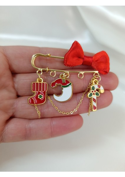 Yılbaşı Temalı Yaka Iğnesi Yeniyıl Broş Yılbaşı Hediyesi