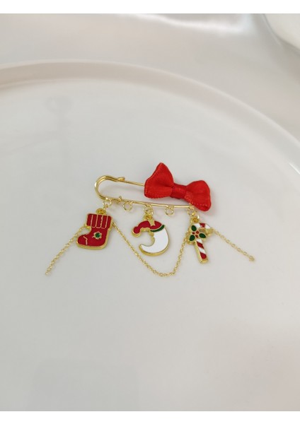 Yılbaşı Temalı Yaka Iğnesi Yeniyıl Broş Yılbaşı Hediyesi