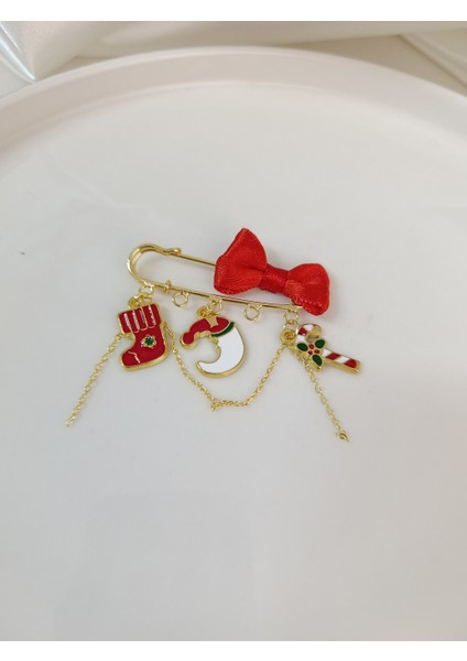 Yılbaşı Temalı Yaka Iğnesi Yeniyıl Broş Yılbaşı Hediyesi