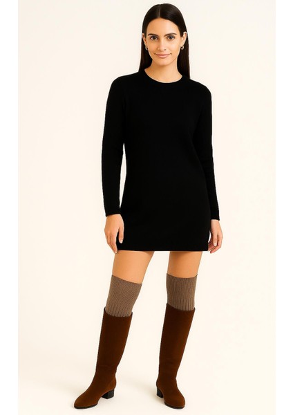 2 Çift Basic Kalın Pamuk Karışımlı Diz Üstü Çorap