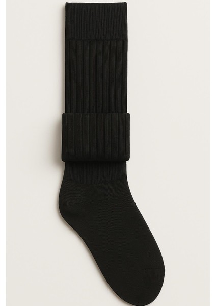 2 Çift Basic Kalın Pamuk Karışımlı Diz Üstü Çorap